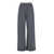 Brunello Cucinelli Grey Pants With Bicolor Waist In Cotton Blend Woman GREY