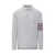 Thom Browne Long Sleeve Polo W/ Knit Chest Pocket In Pique 4 Bar GREY