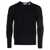 Thom Browne Blue Crewneck Cable Knit Sweater With Rwb Stripe Detail In Wool Man BLUE