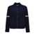 Thom Browne Dark Blue Knitted Jacket With Tricolor Details In Cotton Blend Man BLUE