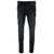 PURPLE BRAND Black Fitted Five-Pocket Jeans In Crinkled Effect Denim Woman Black