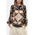 Moschino Couture Silk Blouse With Barocco Motif Multicolor