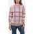 Vivienne Westwood Crew Neck Cotton Blend Sweater With Plaid Check Motif Multicolor