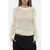 Fabiana Filippi Crew Neck Openwork Wool Blend Sweater White