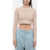 Max Mara Crew Neck Cashmere Crop Sweater Pink