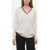 Brunello Cucinelli Jeweled V-Neck Cashmere Blend Sweater White