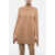 Jil Sander Cape Designed Turtleneck Wool Sweater Beige