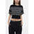 Dior Knitted Crop Top With Lace-Up Back Blue