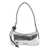 JACQUEMUS 'Le Bisou Perle' Silver Shoulder Bag With Logo Detail In Laminated Leather Woman GREY