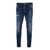 DSQUARED2 'Skater' Blue Fitted Jeans With Logo Patch In Stretch Cotton Denim Man BLUE